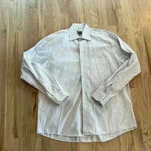 Club Room Easy Care pink and blue pinstriped button down‎ - size 16.5/ 34/35 / L